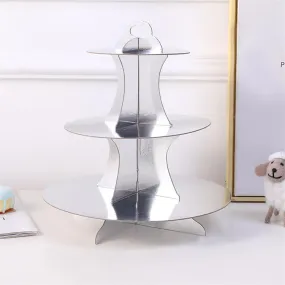 Paper Cake Stand | Silver | Three-Layer