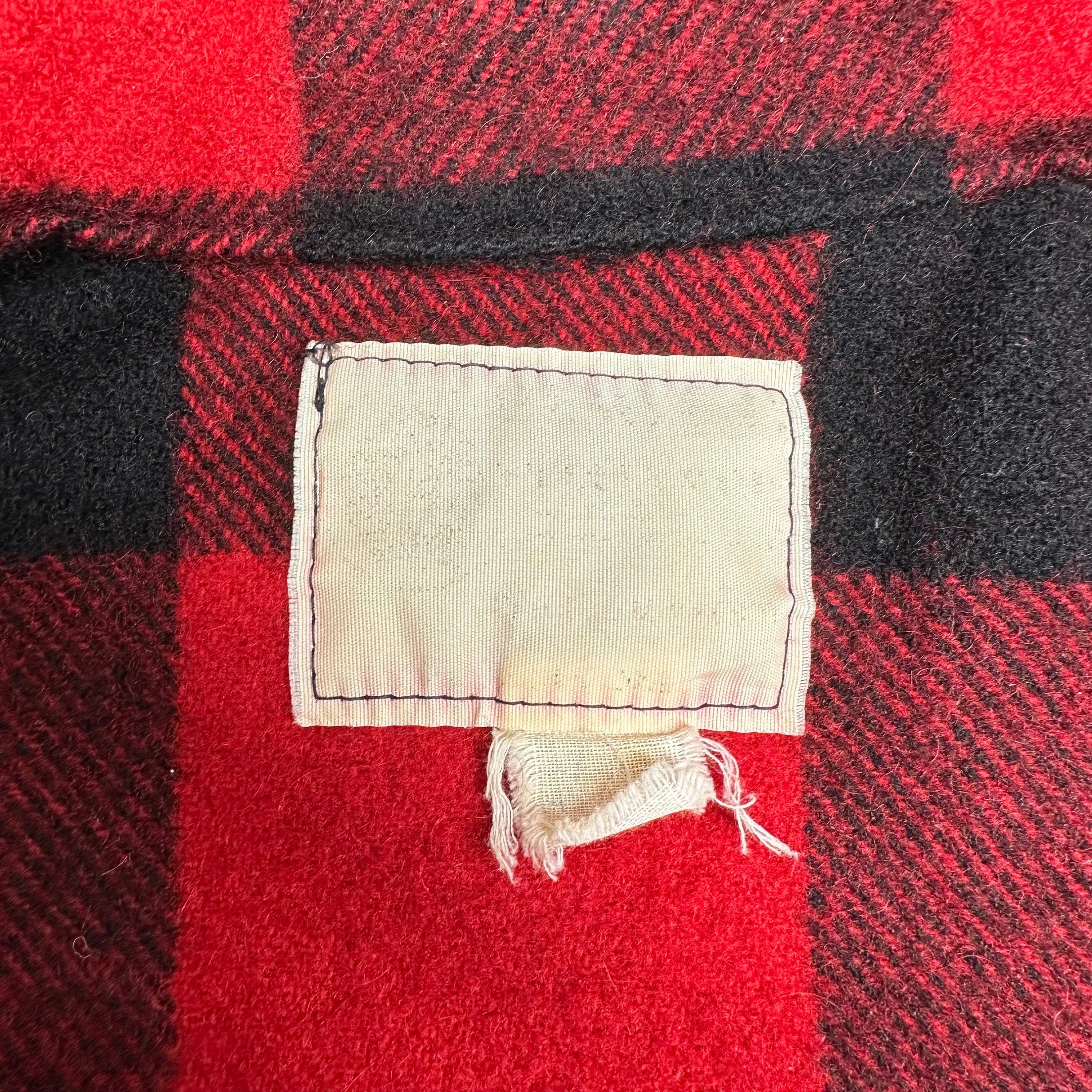 Petite Medium 60s 70s Buffalo Plaid Wool Jacket