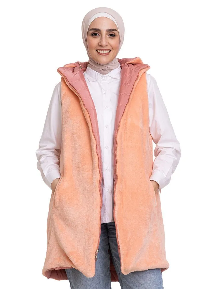 Pink L-Cut Double Face Jacket
