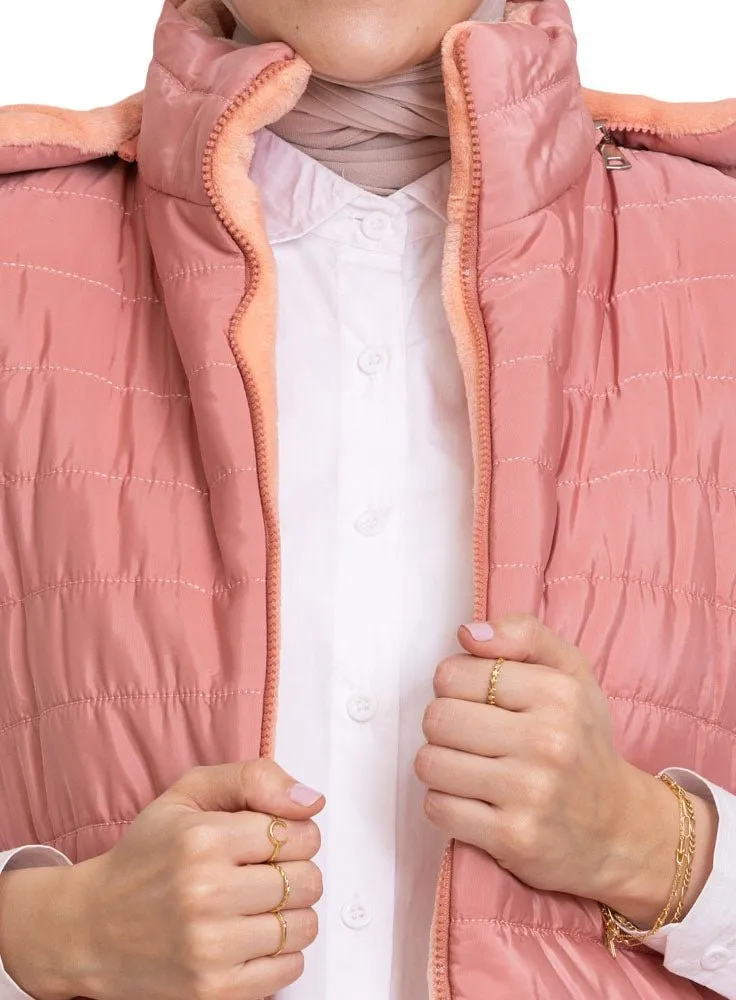 Pink L-Cut Double Face Jacket