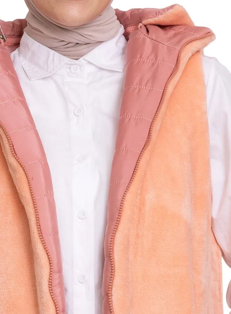 Pink L-Cut Double Face Jacket