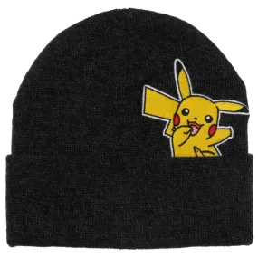 POKEMON PIKACHU PEAKABOO BLACK BEANIE