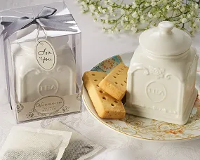 PORCELAIN VICTORIAN TEA CADDY CANISTER