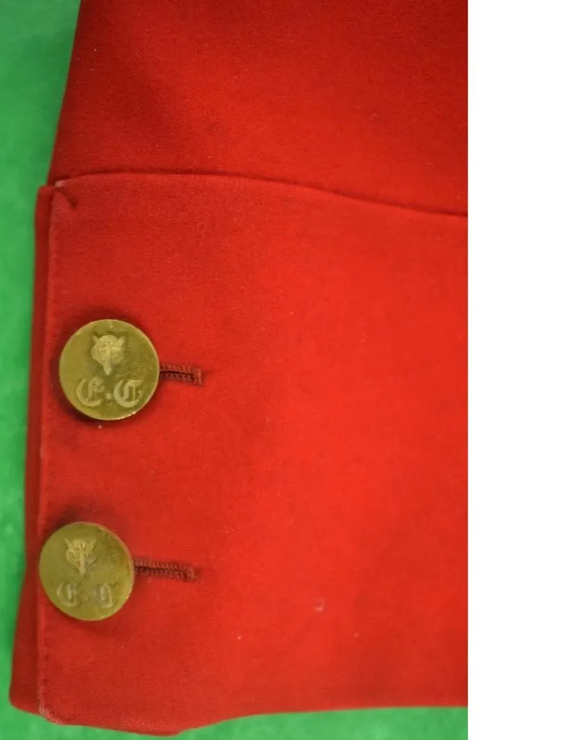 "English 'Hunt Ball' Dress Coat c1930s w/ (12) Hunt Club Fox Mask Pitt & Co Buttons" (DEADSTOCK)