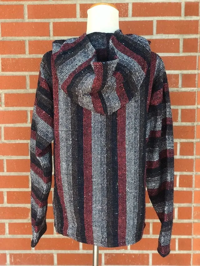 Red and Black Striped Hoodie
