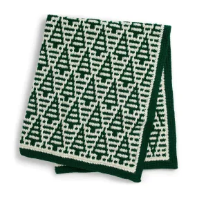 Red Heart Evergreen Mosaic Crochet Blanket