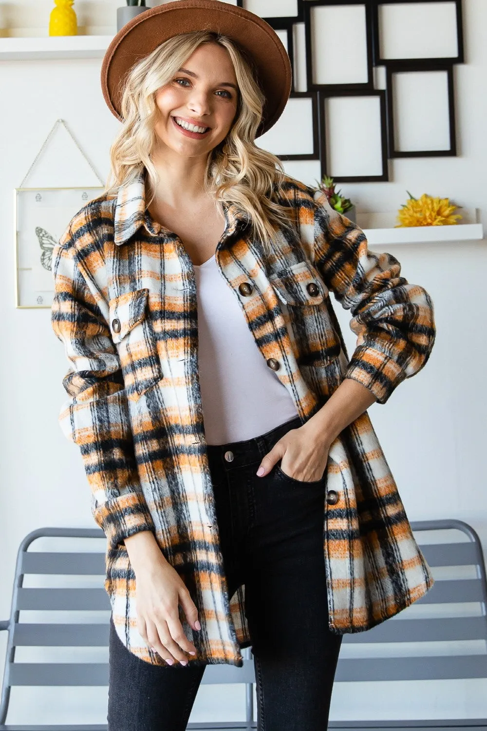 Rust Plaid flannel jacket * on sale *