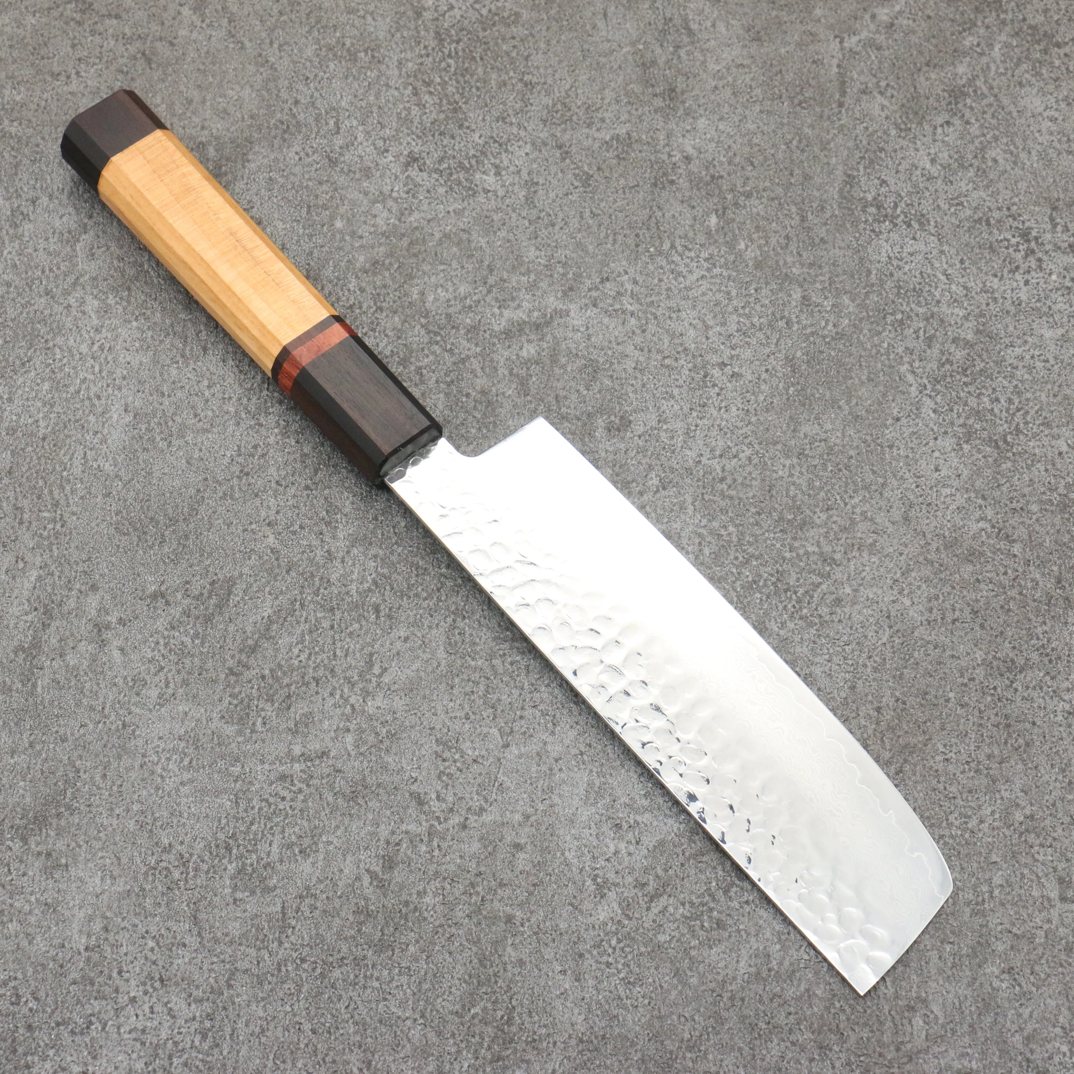 Sakai Takayuki VG10 33 Layer Damascus Nakiri 170mm Mountain cherry (12 sided) Handle