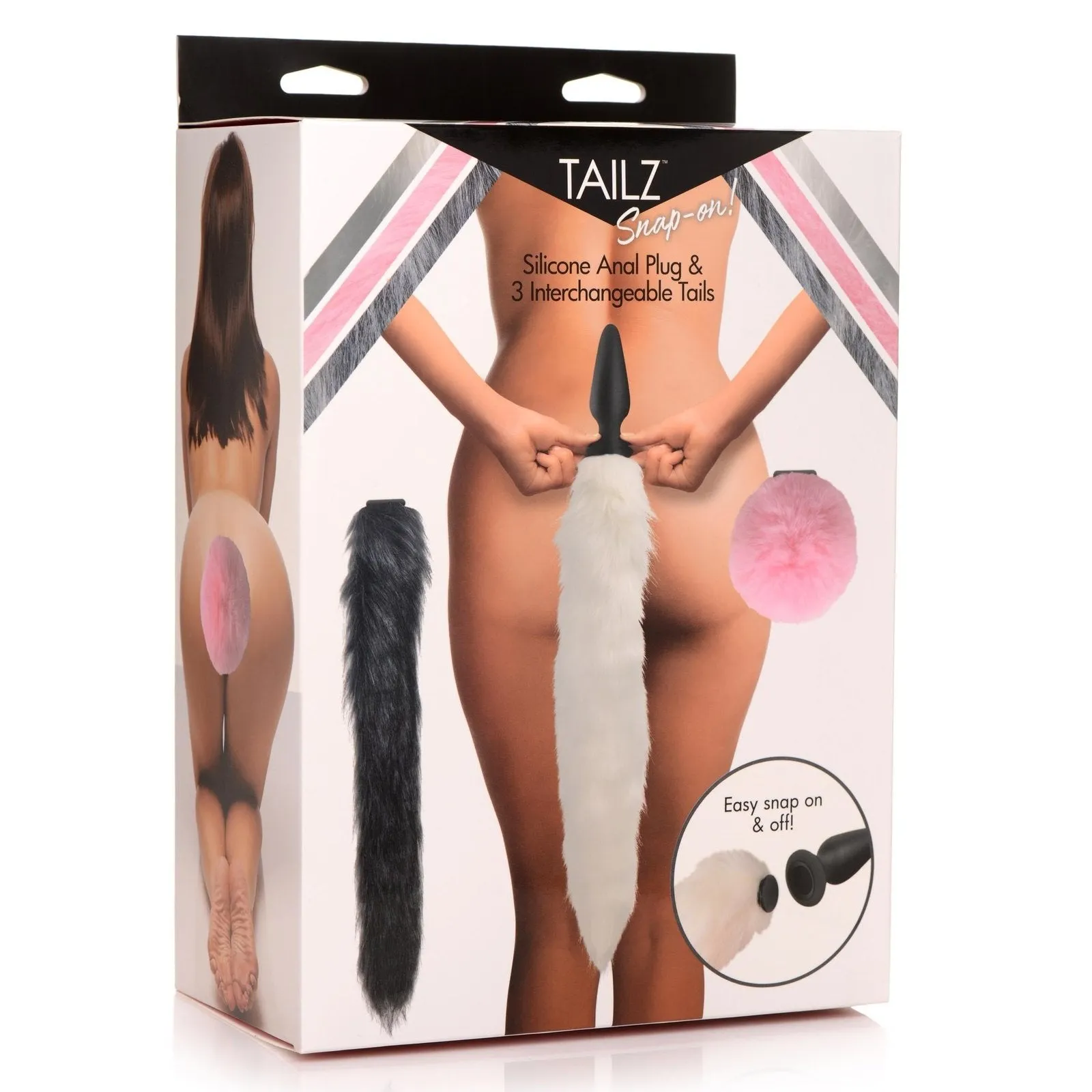 Silicone Anal Plug With 3 Interchangeable Tails