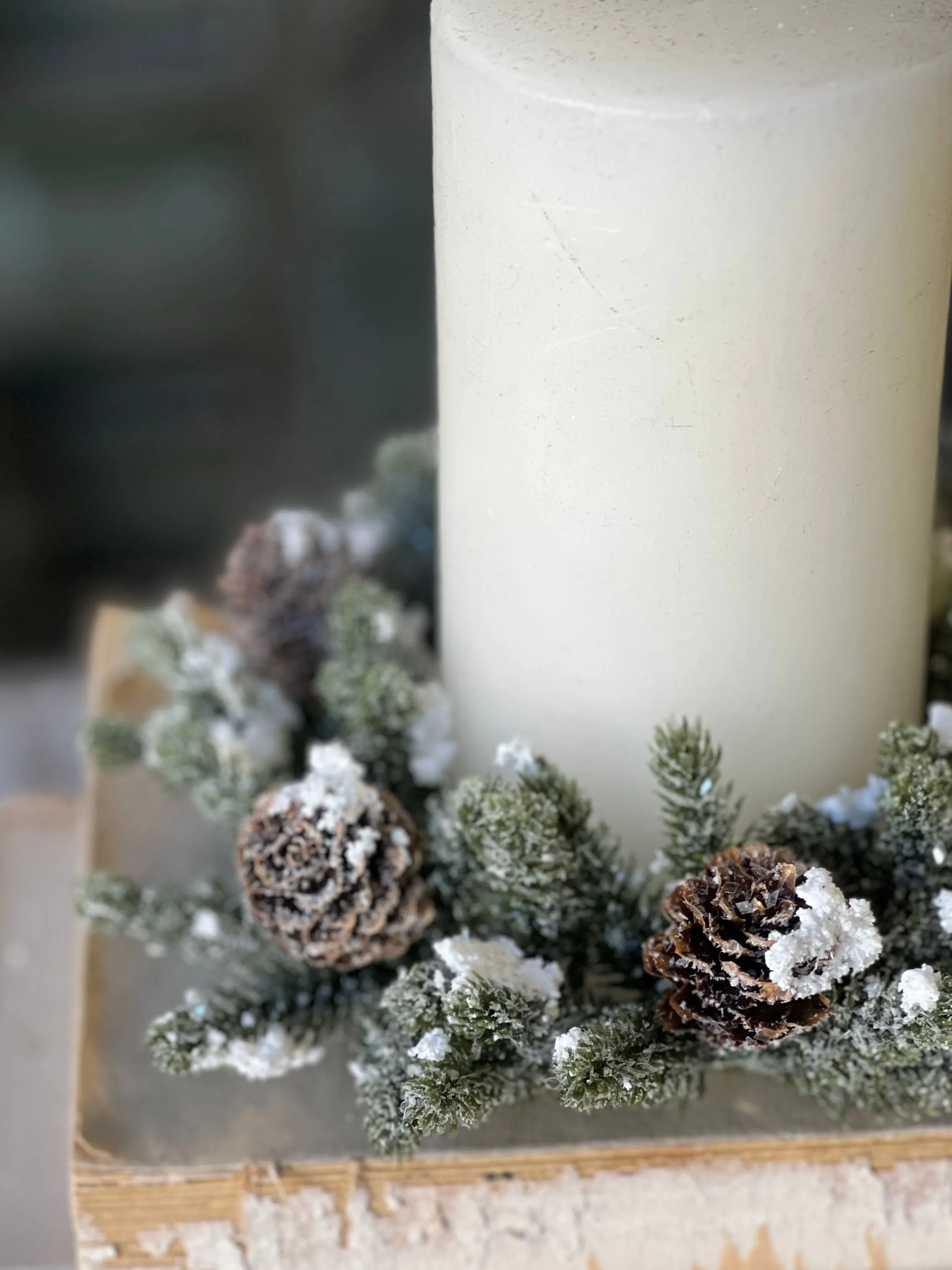 Snowy Mini Cone Candle Ring | 3" (inner)