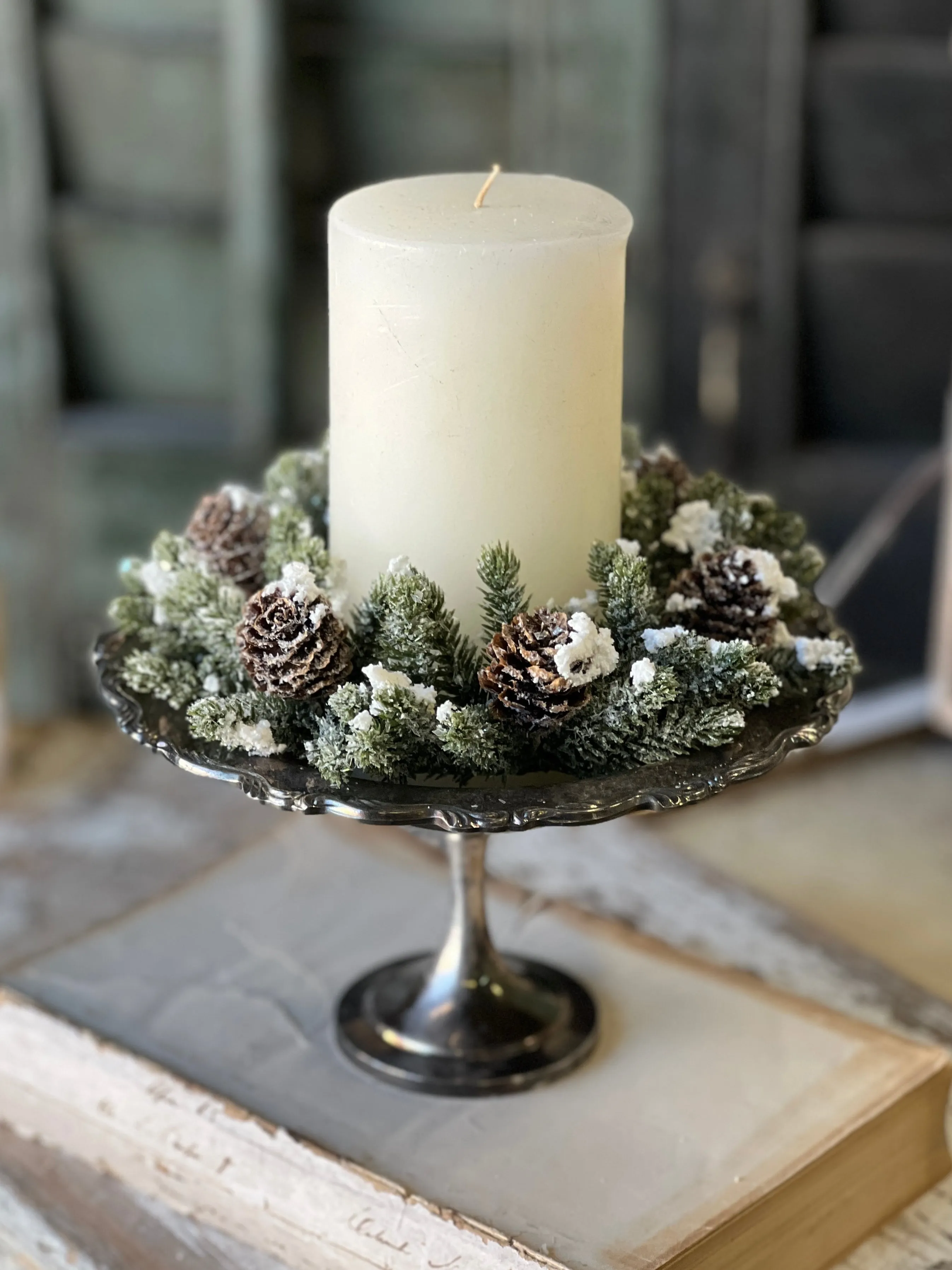 Snowy Mini Cone Candle Ring | 3" (inner)