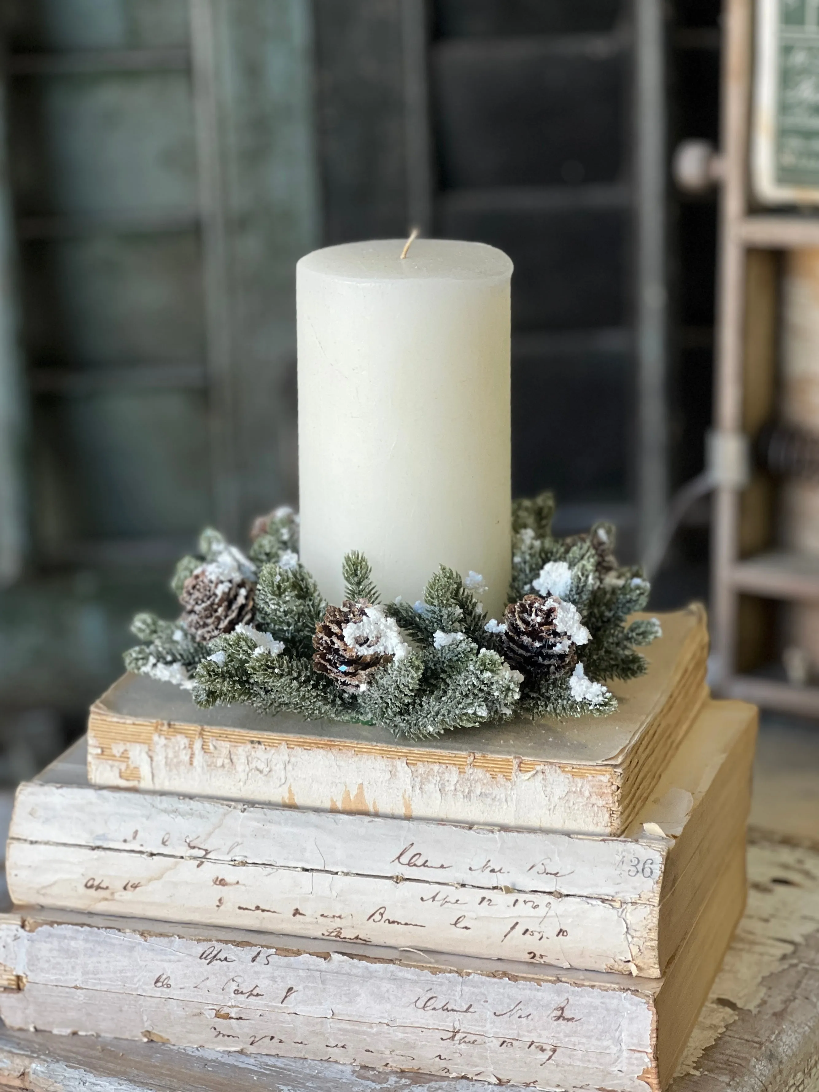 Snowy Mini Cone Candle Ring | 3" (inner)