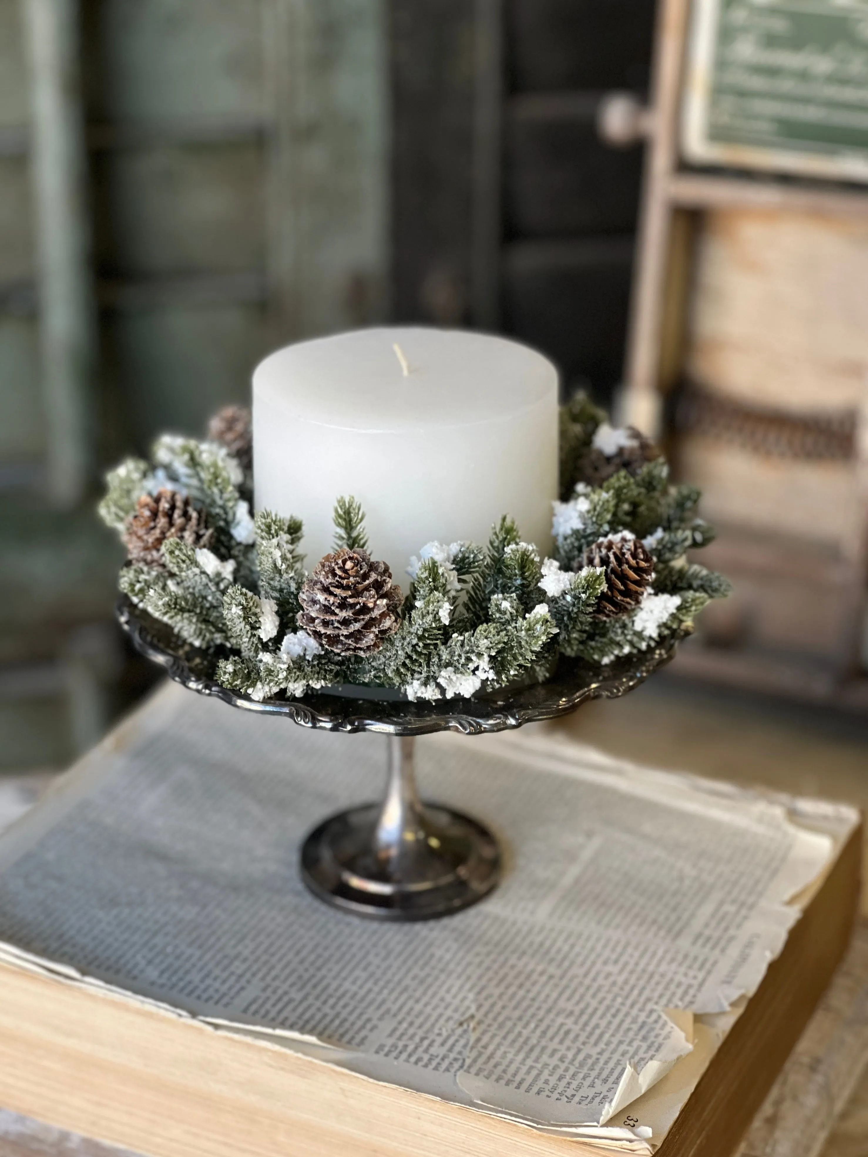 Snowy Mini Cone Candle Ring | 4" (inner) | SOLD OUT