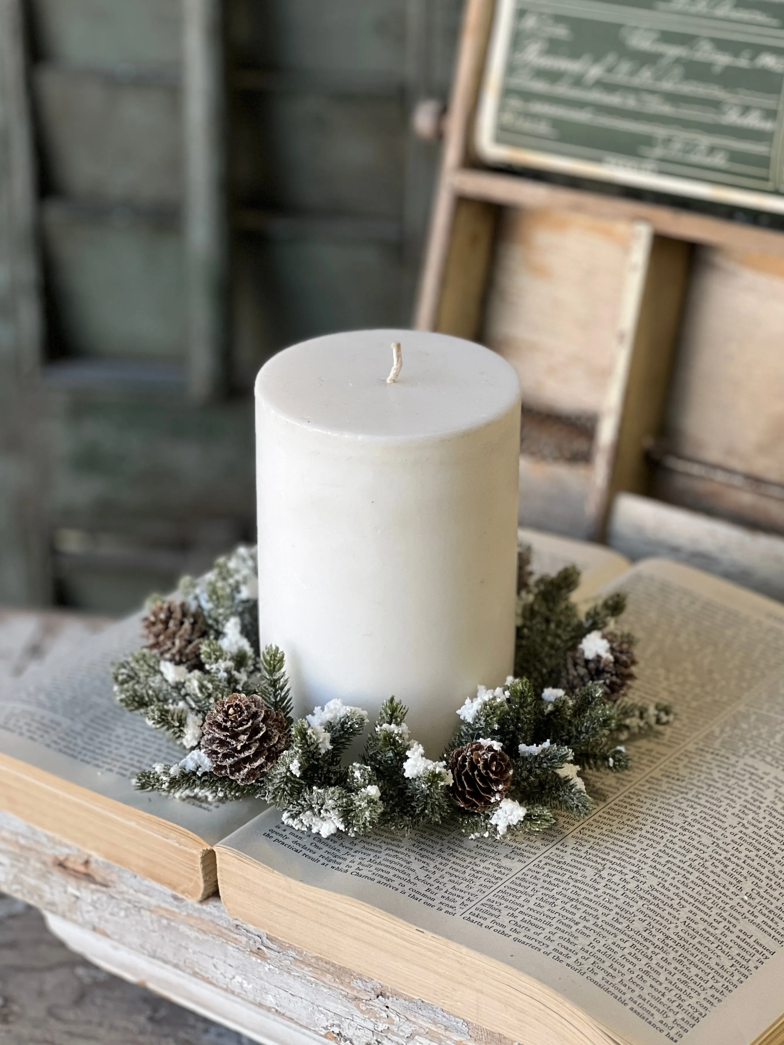Snowy Mini Cone Candle Ring | 4" (inner) | SOLD OUT