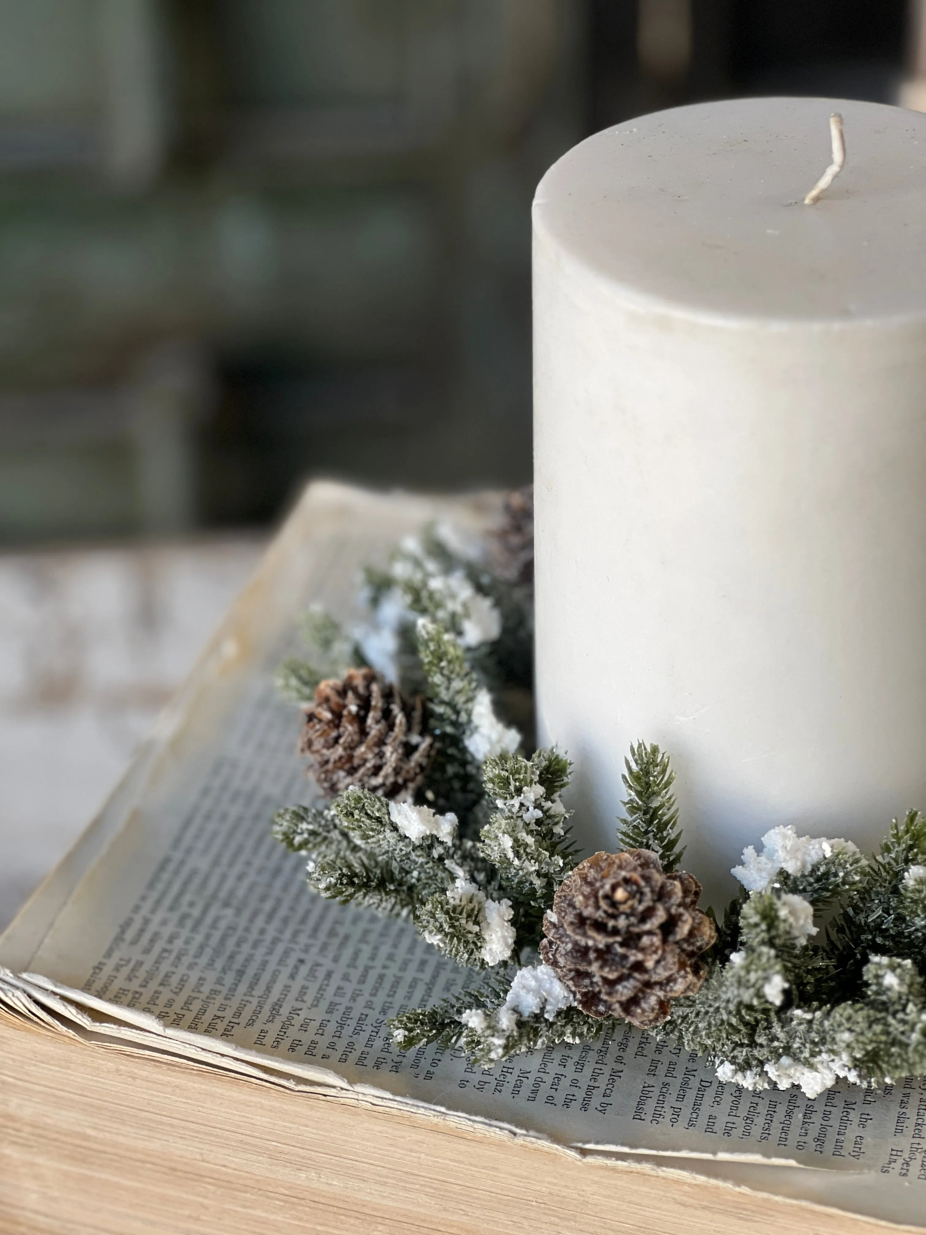 Snowy Mini Cone Candle Ring | 4" (inner) | SOLD OUT