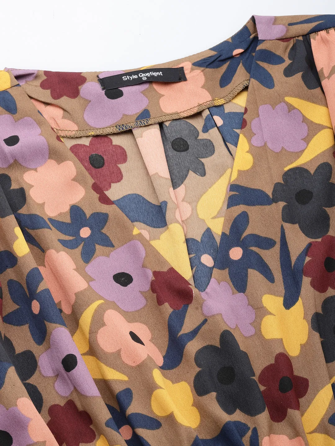 Style Quotient Women Multi Floral  Printed Polyester Regular Smart Casual Dress