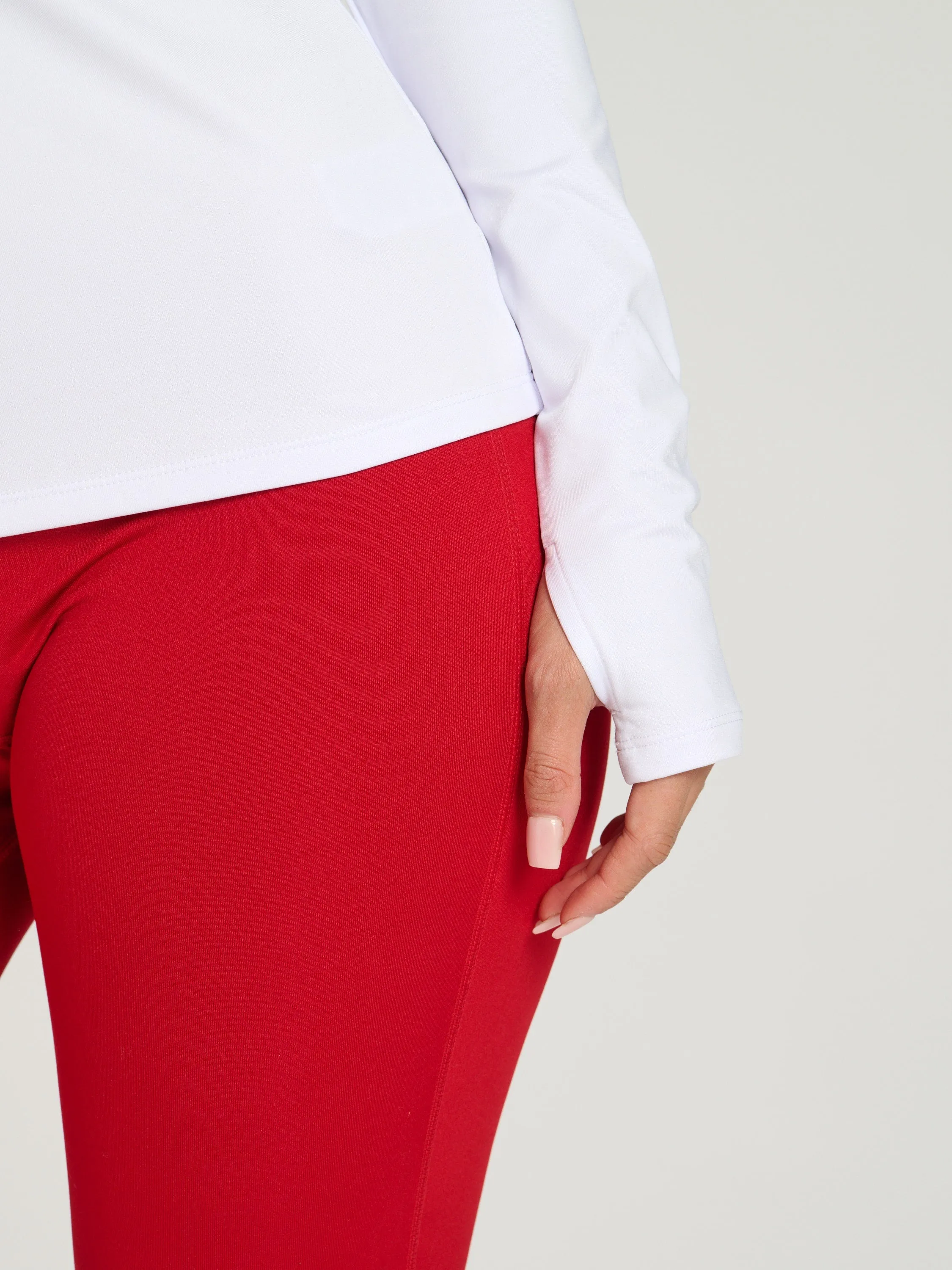 The 'Alpes' half zip base layer in cream