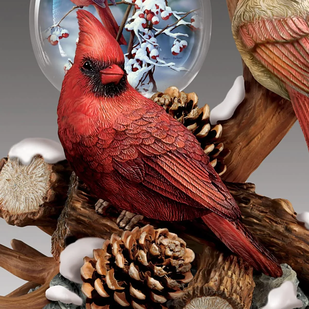 The Bradford Exchange Cardinal "Jewels Of The Forest" Handcrafted Illuminated Sculpture by Bradley Jackson 12-inches