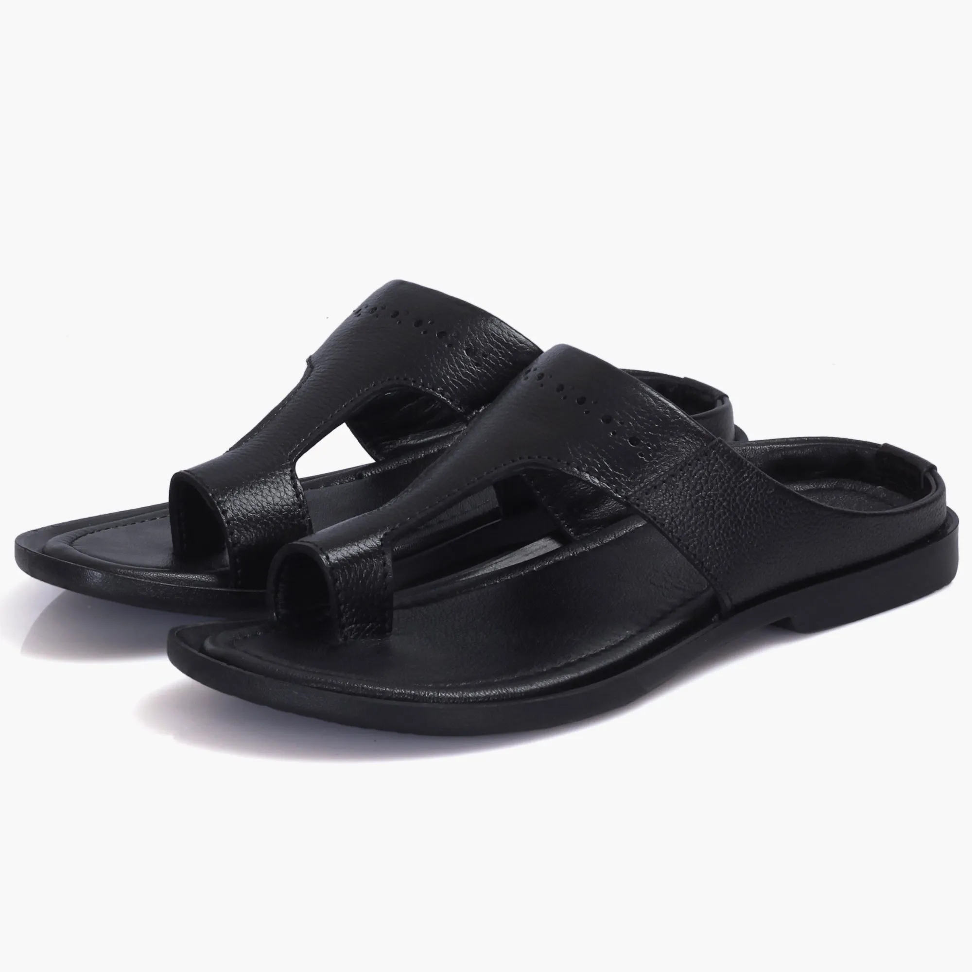 Top-Grain Leather Slippers for Men