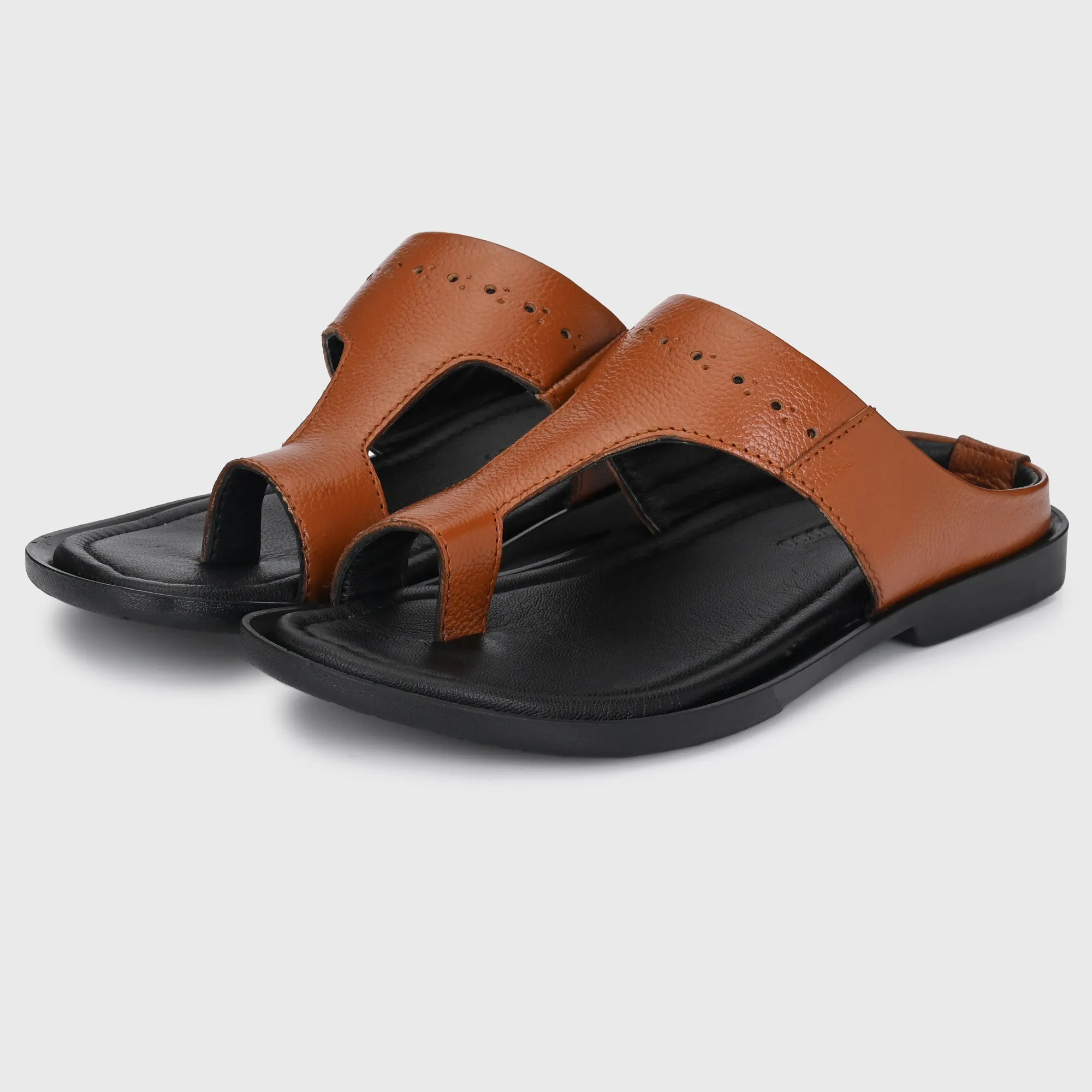 Top-Grain Leather Slippers for Men