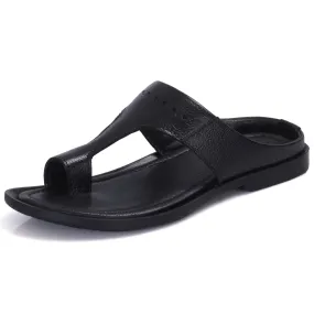 Top-Grain Leather Slippers for Men