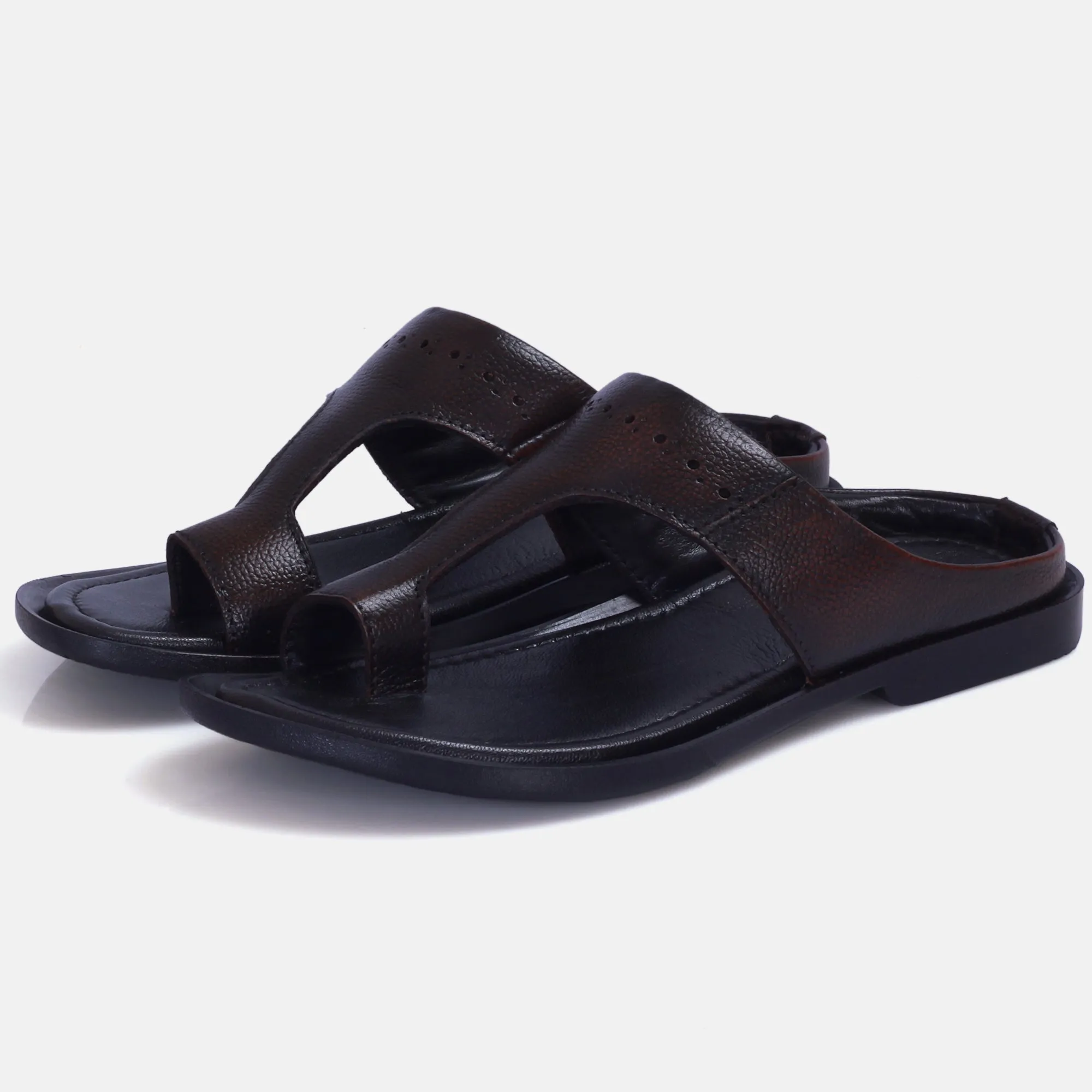 Top-Grain Leather Slippers for Men