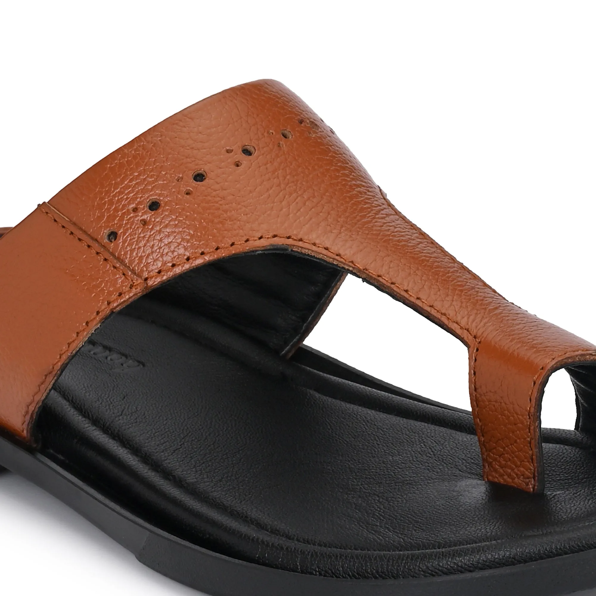 Top-Grain Leather Slippers for Men