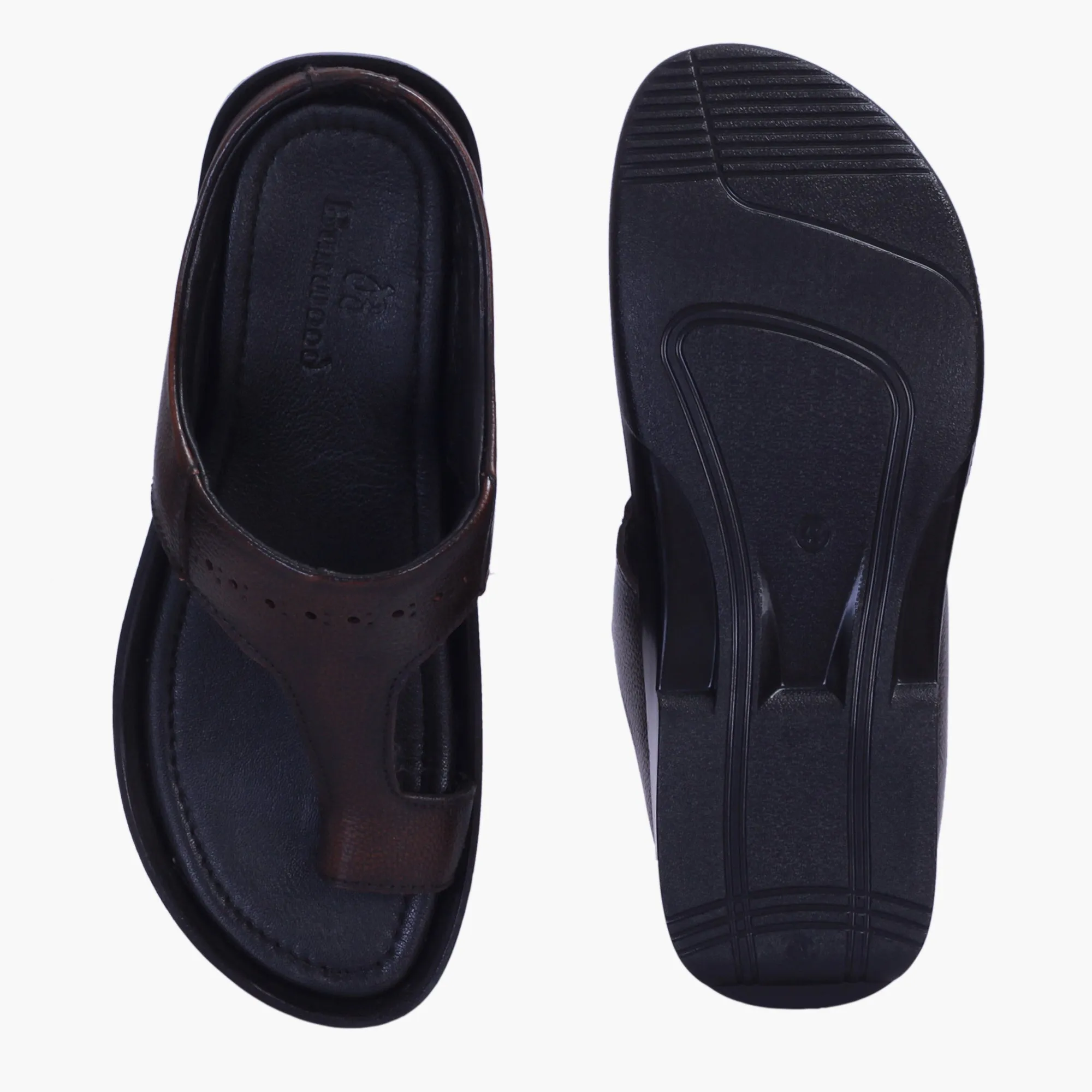 Top-Grain Leather Slippers for Men