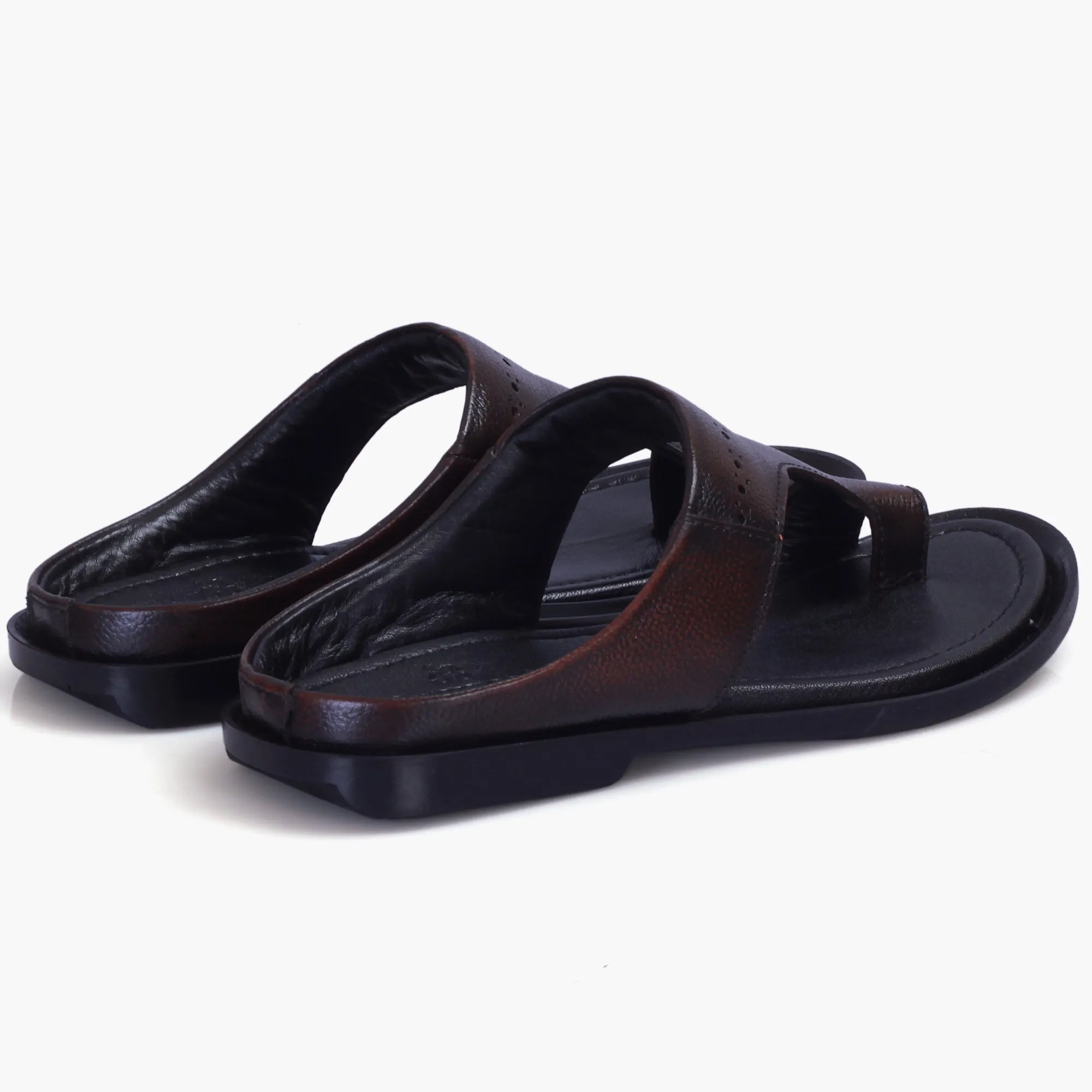 Top-Grain Leather Slippers for Men