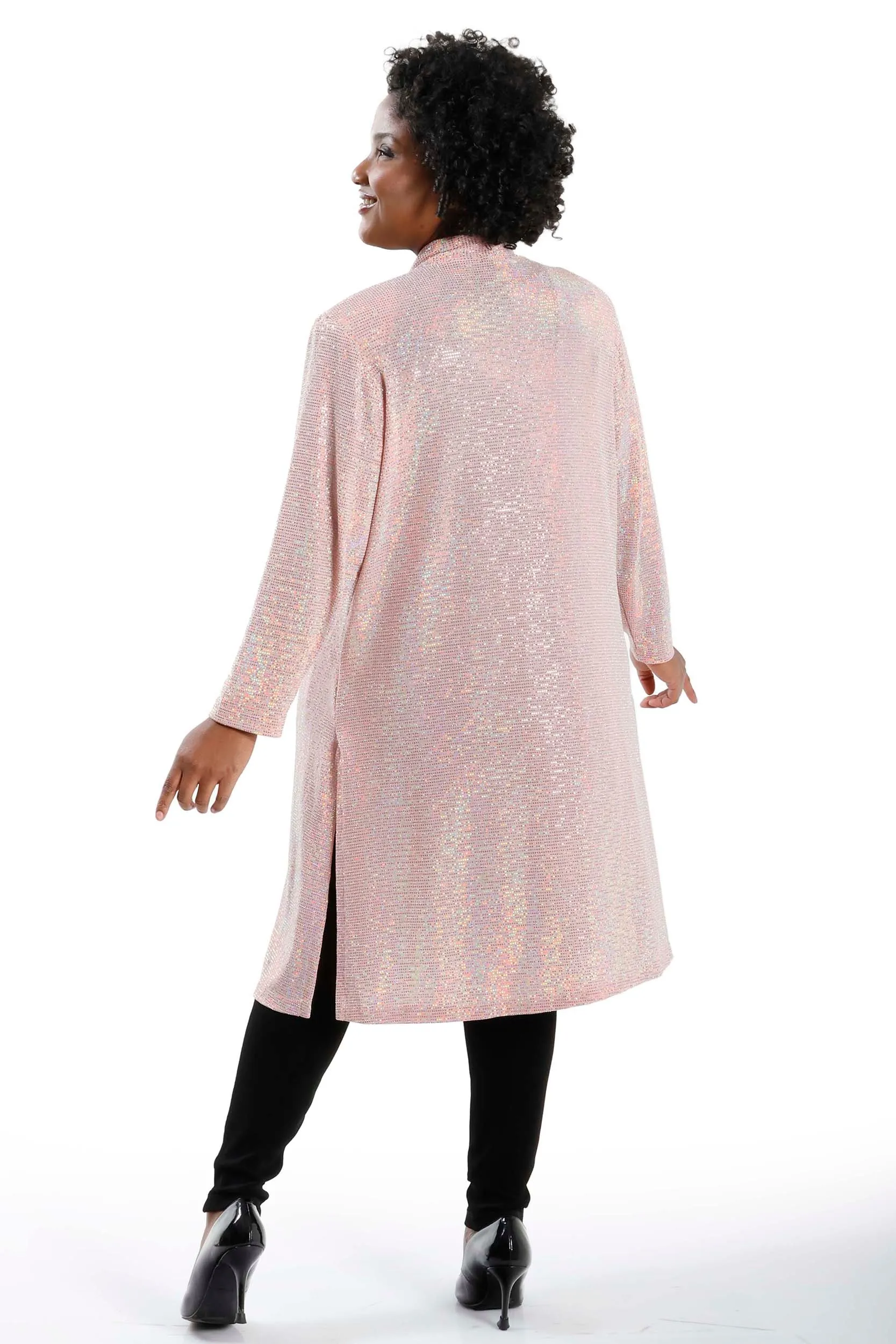 Vikki Vi Jersey Disco Ball Long Sleeve Kimono Duster