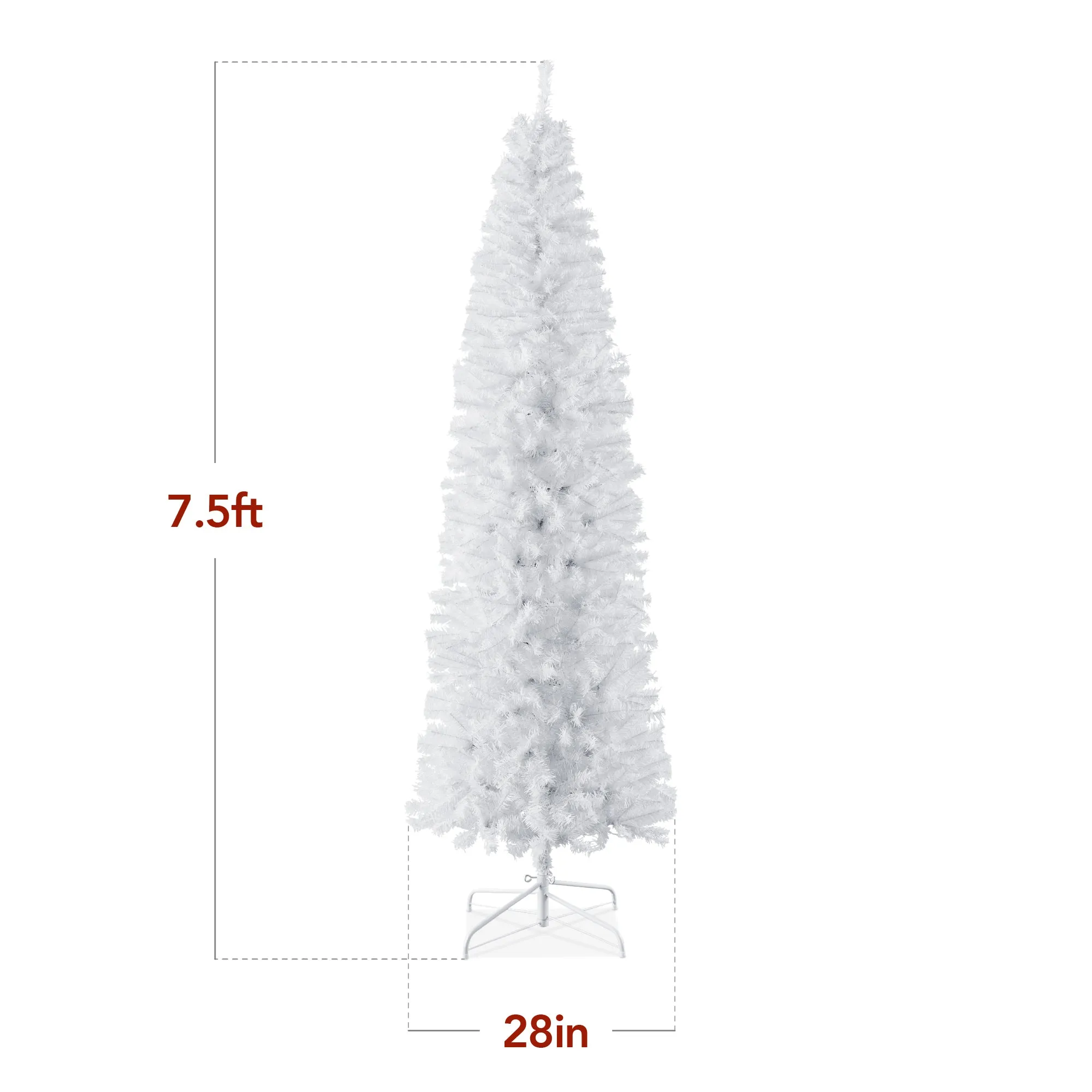 White Artificial Pencil Holiday Christmas Tree
