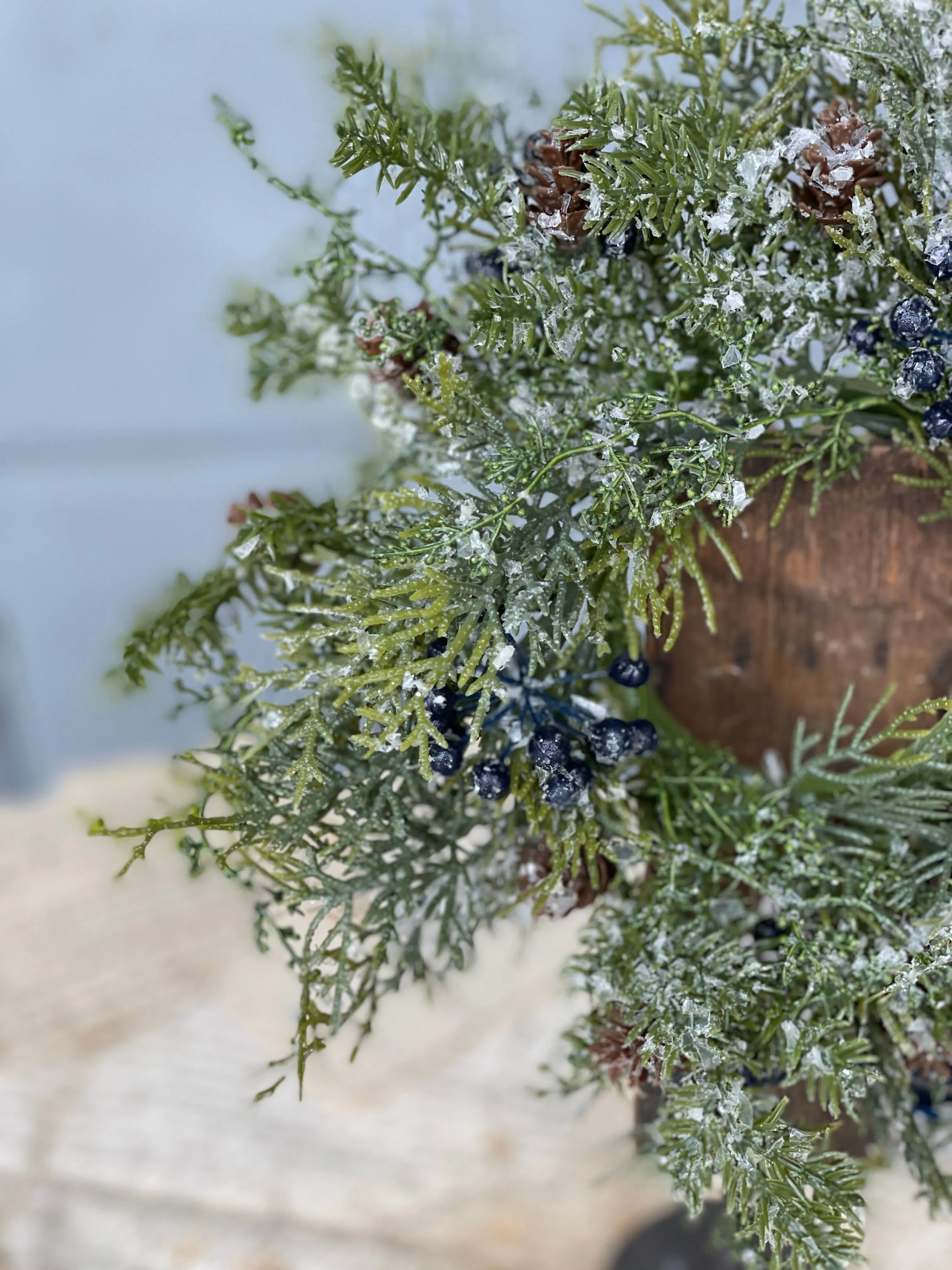 Wintry Mix Candle Ring | 11" | Blue *