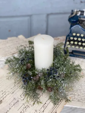 Wintry Mix Candle Ring | 11" | Blue *