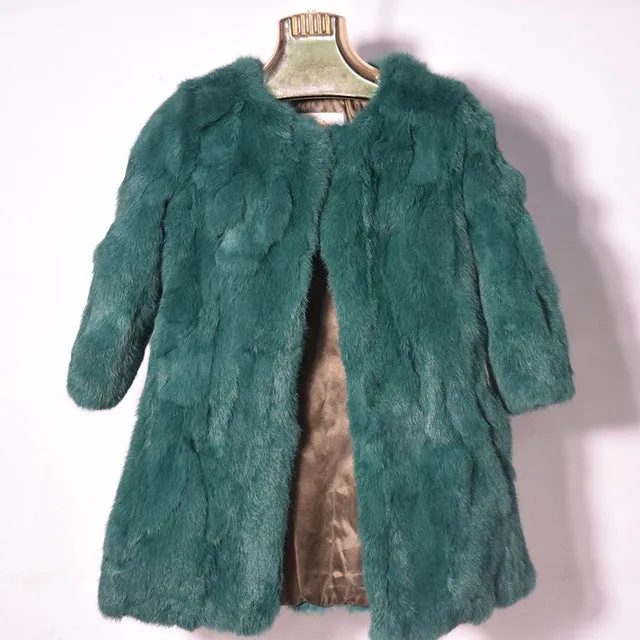 Women Real Rabbit Fur Coat Jackets Genuine Fur Coat Womens Fashion Outwear High Quality Winter Autumn Natural Rabbit Fur Coats