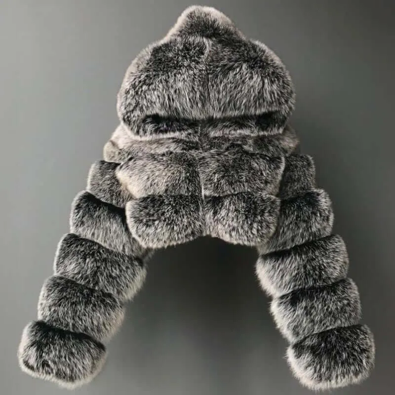 Women's Faux Fur Hooded Winter Coat