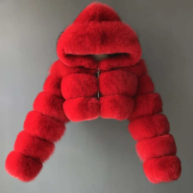 Women's Faux Fur Hooded Winter Coat