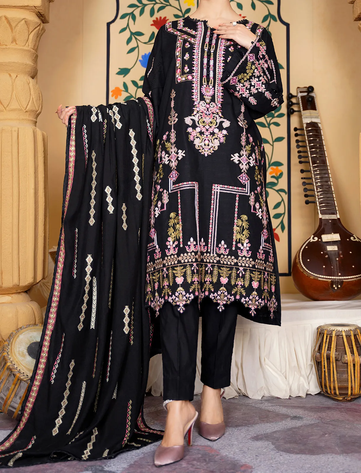 Women's "KARA" Winter Three Piece Khaddar Suit