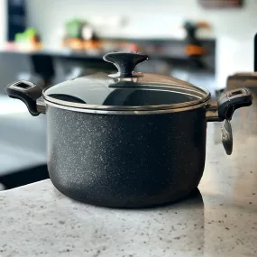 XELENT Marble Coated Casserole (22cm)-Black